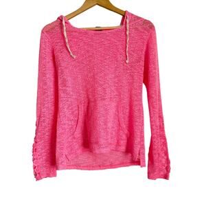 Miss Chievous Pink Long Sleeved Light Weight Hoodie Sweater Women's Small